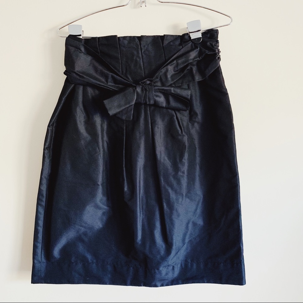 French Connection Bow Skirt in Navy